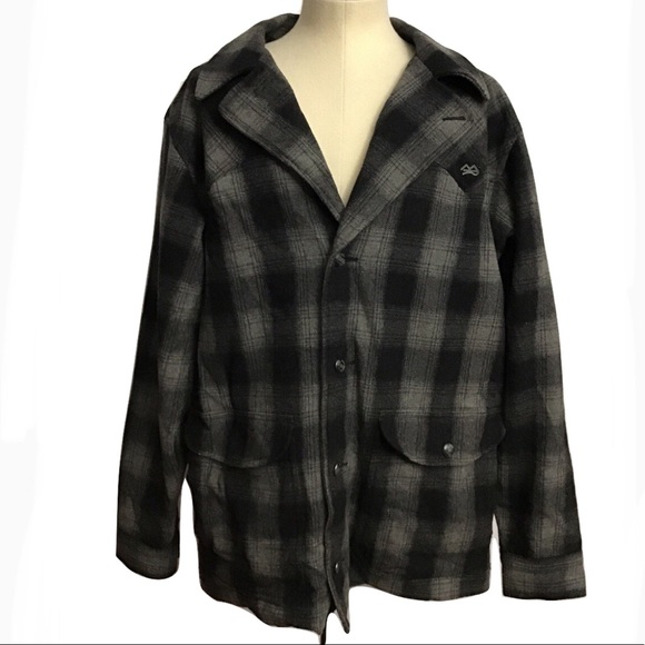 miller ranch gray plaid wool coat